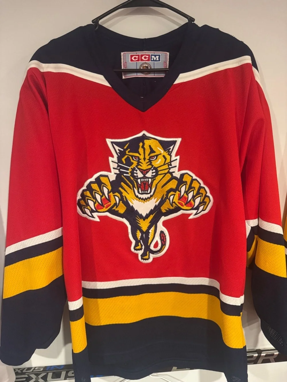 CCM Red, Yellow & Navy Florida Panthers Hockey Jersey - Picture 1 of 2